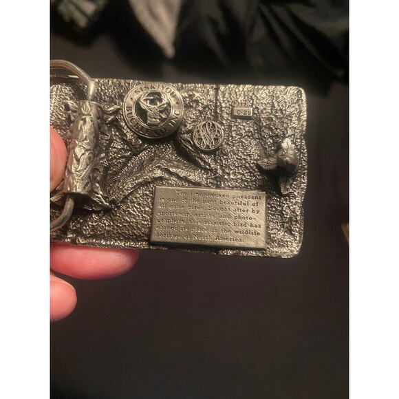 Vintage Siskiyou Belt Co. Bergamot Brass Works Nature Engraved Belt Buckle - Picture 8 of 10